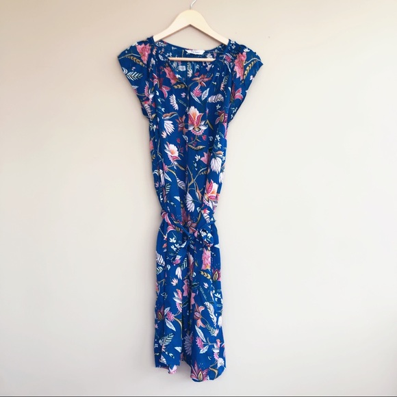 NEW • Tucker • Flutter Sleeves Midi Dress Silk - Picture 2 of 5